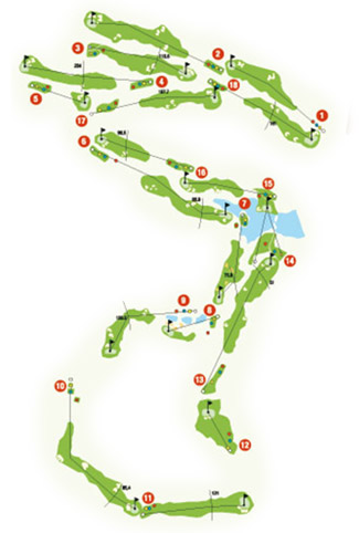 La Hacienda Heathland Golf Golf Course map